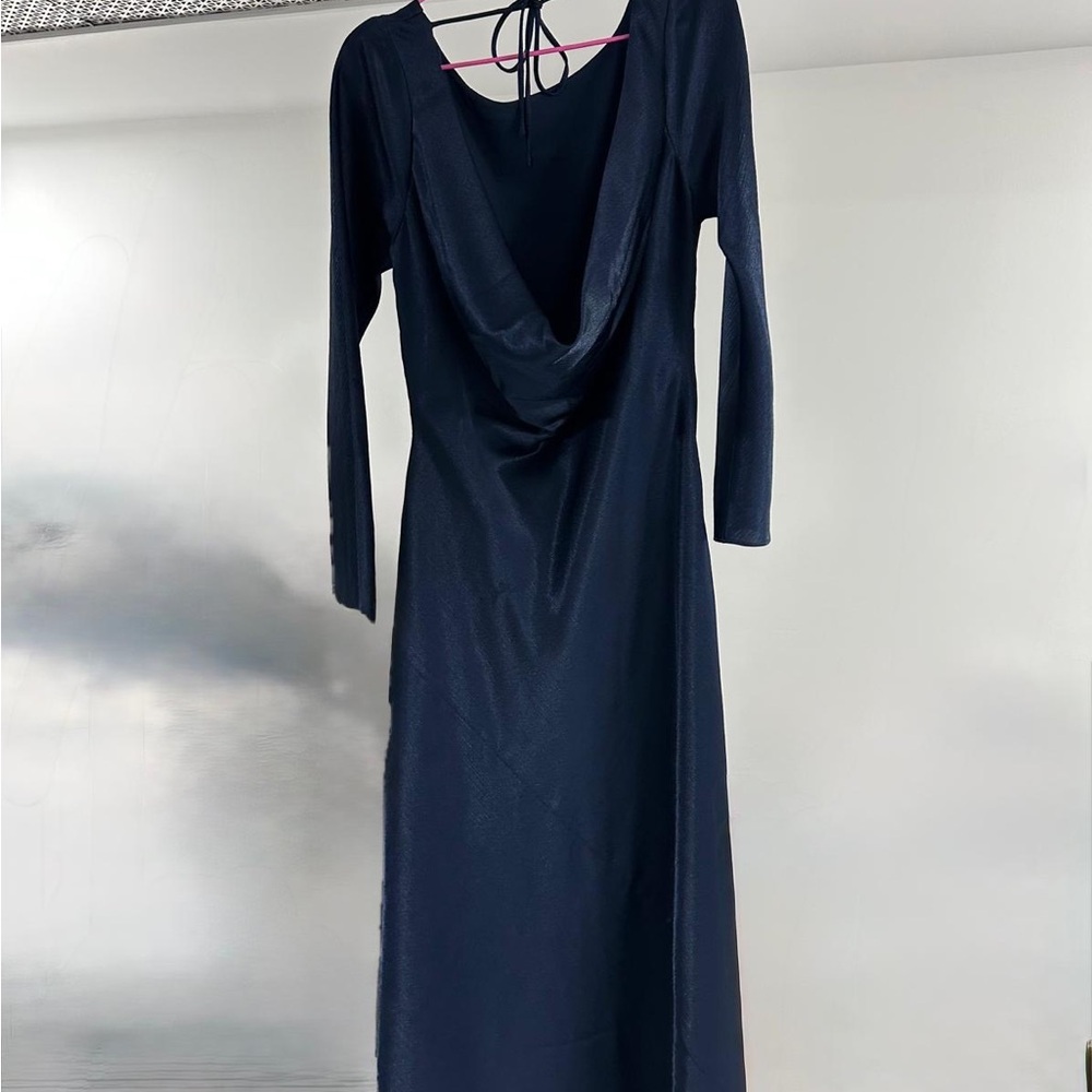 Abercrombie & Fitch Navy Long Sleeve Dress - Picture 2 of 2